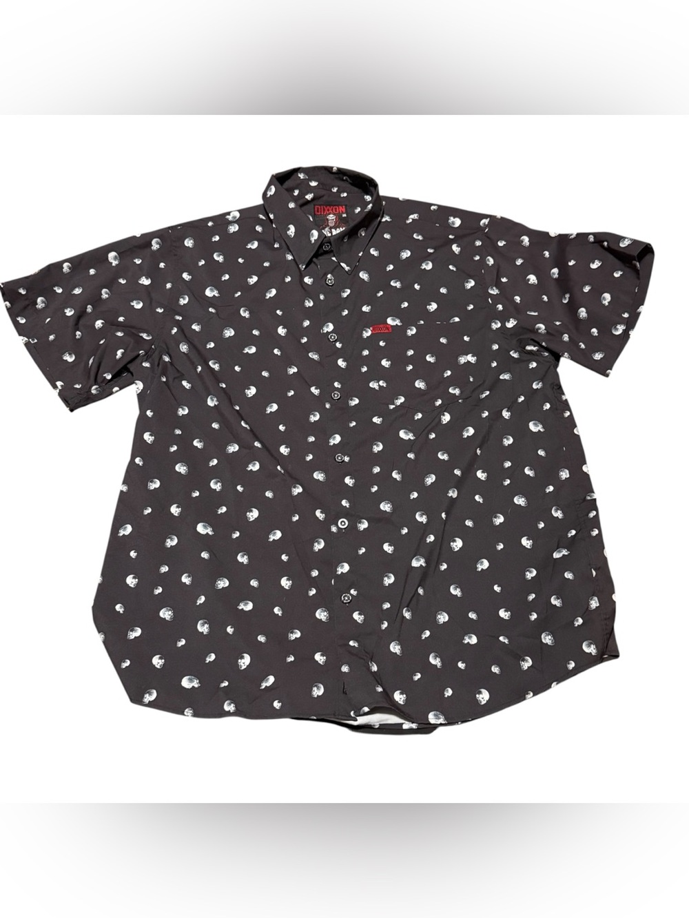 Dixxon The Dome Shirt Men's 2XL Black Skulls All Over Print Lightweight Stretch